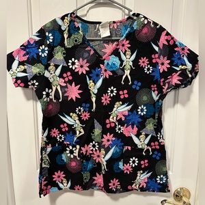 Disney size medium Tinker bell scrub top.